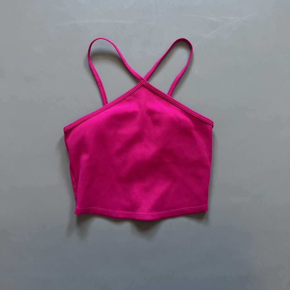Alo Yoga Goddess Ribbed Cross Crop Top (Limited Edition Color)